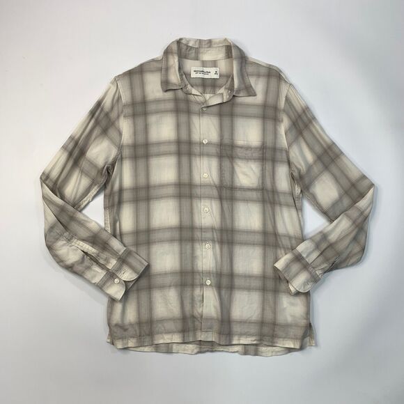 Abercrombie & Fitch Shirt Mens M Medium Plaid Cotton Blend Soft A&F Collection - Picture 2 of 11